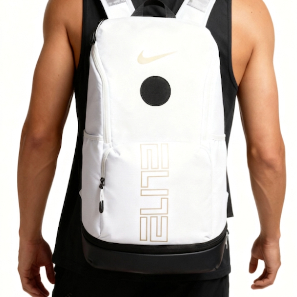 Elite Backpack White Gold New Edition Custom Logo