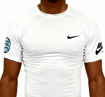 EYBL Compression T-Shirt White Blue Logo