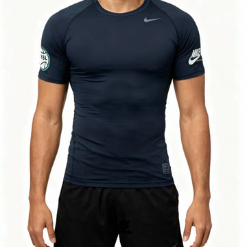 EYBL Compression T-Shirt Black Green Logo