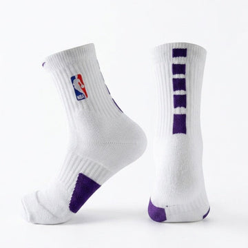 Grip Mid Length Elite Socks White/Purple